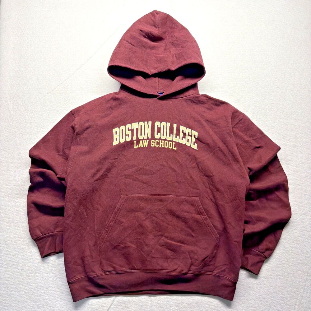 Vintage 90s Boston College Law School Hoodie Mens L Champion Sweatshirt BC